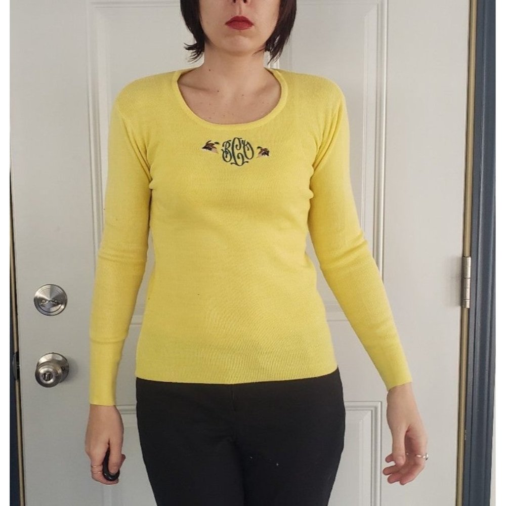 60s Yellow Monogram Sweater‎